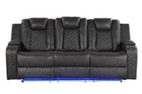 Galaxy Home Benz LED & Power Reclining Sofa in Gray image