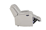 Galaxy Home Benz LED & Power Recliner Chair in Ice/ White