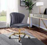 Finley Grey Velvet Office Chair