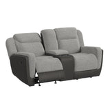 Hornet Motion Glider Loveseat with Console in Rancho Grey