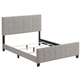 Fairfield Eastern King & Queen Upholstered Panel Bed Beige & Grey