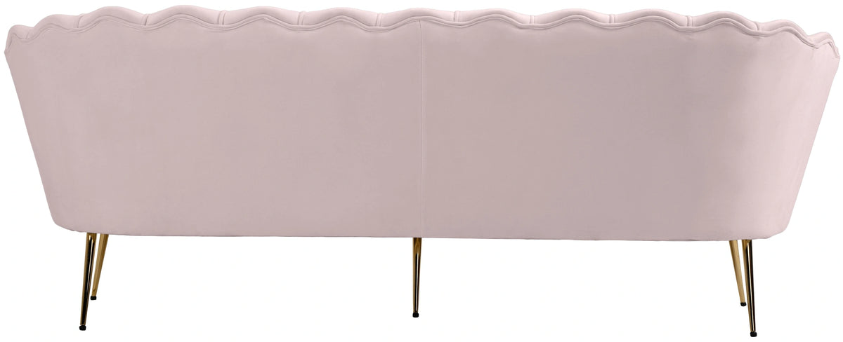 Gardenia Pink Velvet Sofa
