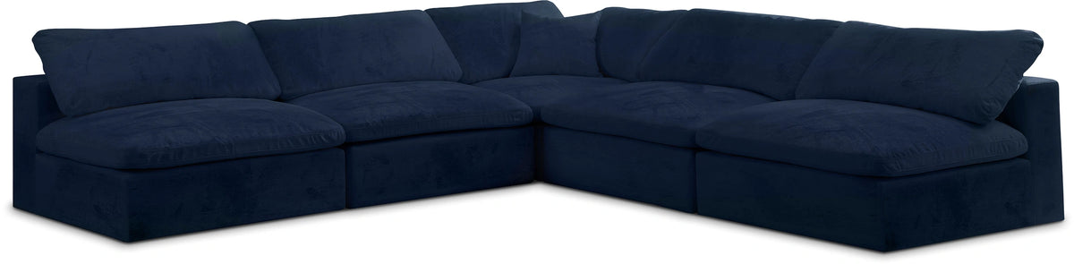 Cozy Navy Velvet Cloud Modular Sectional