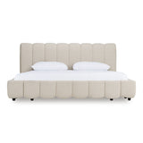 Harris - Modern Off-White Fabric Bed