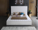 Bliss White Velvet King Bed (3 Boxes)
