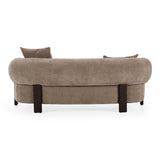 Arnaud - Modern Tan Fabric + Brown Oak Loveseat Sofa