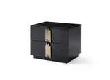 Token - Modern Black + Gold Bed + Nightstands