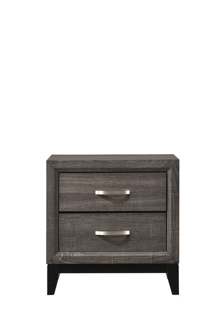 Crown Mark Akerson 2 Drawer Nightstand in Grey image