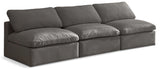 Plush Grey Velvet Standard Cloud Modular Sofa