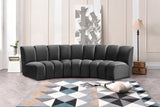 Infinity Grey Velvet 3pc. Modular Sectional