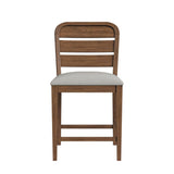 Glinda Side Chair with Light Grey Fabric in Brown (2 Per Carton)