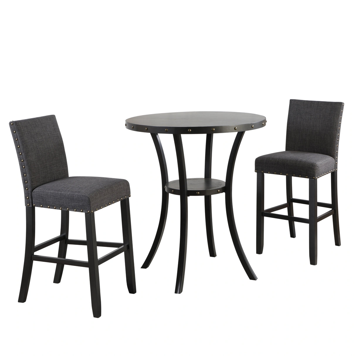 CRISPIN 36" ROUND BAR TABLE-SMOKE