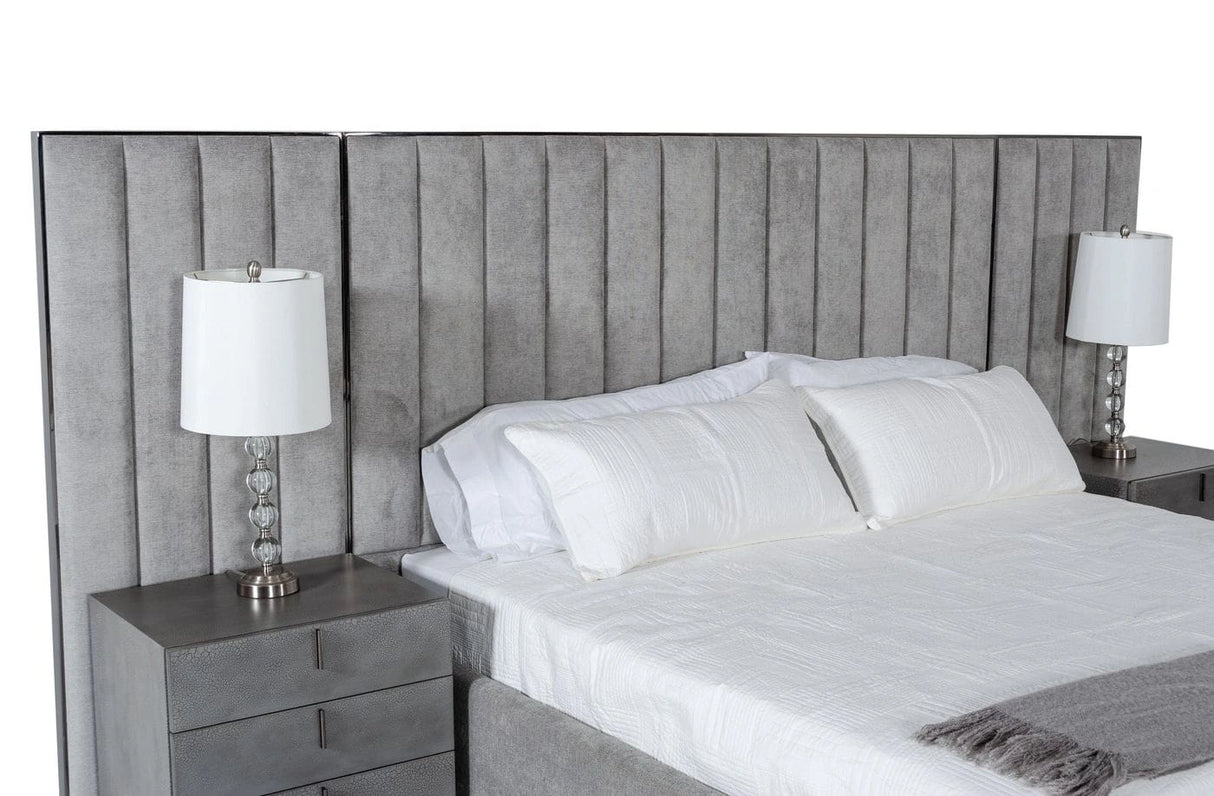 Buckley - Grey & Black Stainless Steel Bedroom Set