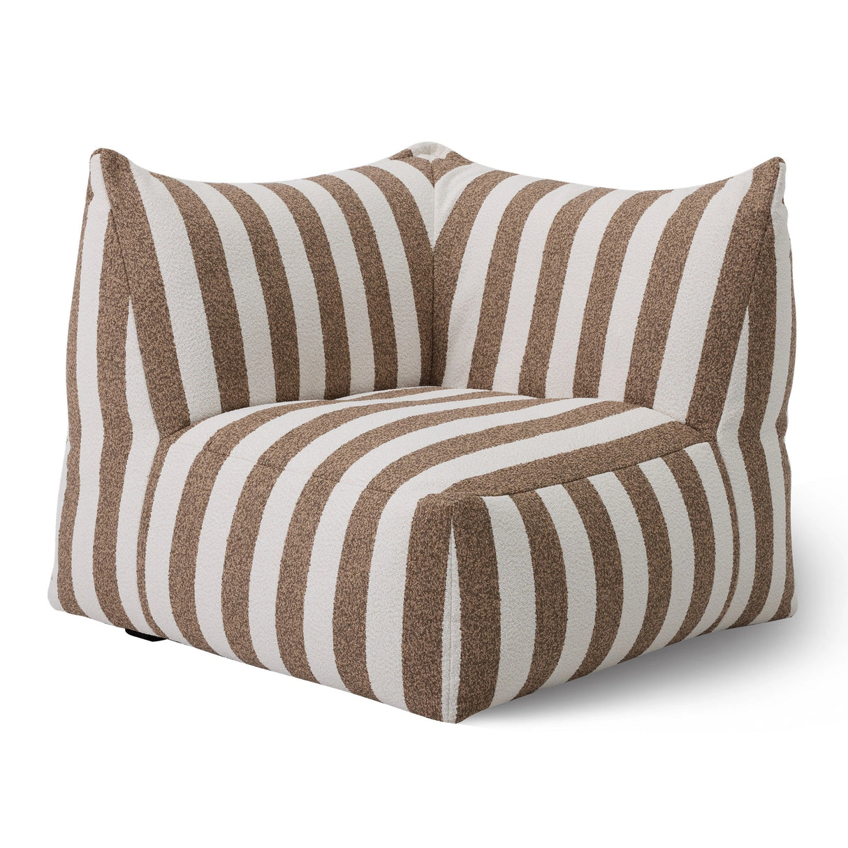 Lanuza - Outdoor Brown + White Stripe Fabric 8-Piece Modular Sectional Sofa Set