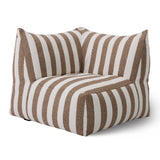 Lanuza - Outdoor Brown + White Stripe Fabric 8-Piece Modular Sectional Sofa Set