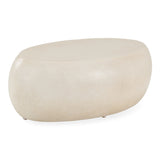 Denny - Modern Beige Fiberform Oval Coffee Table