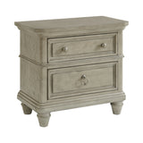Whit-Ash Bedroom Set with 2 Nightstands in Light Grey