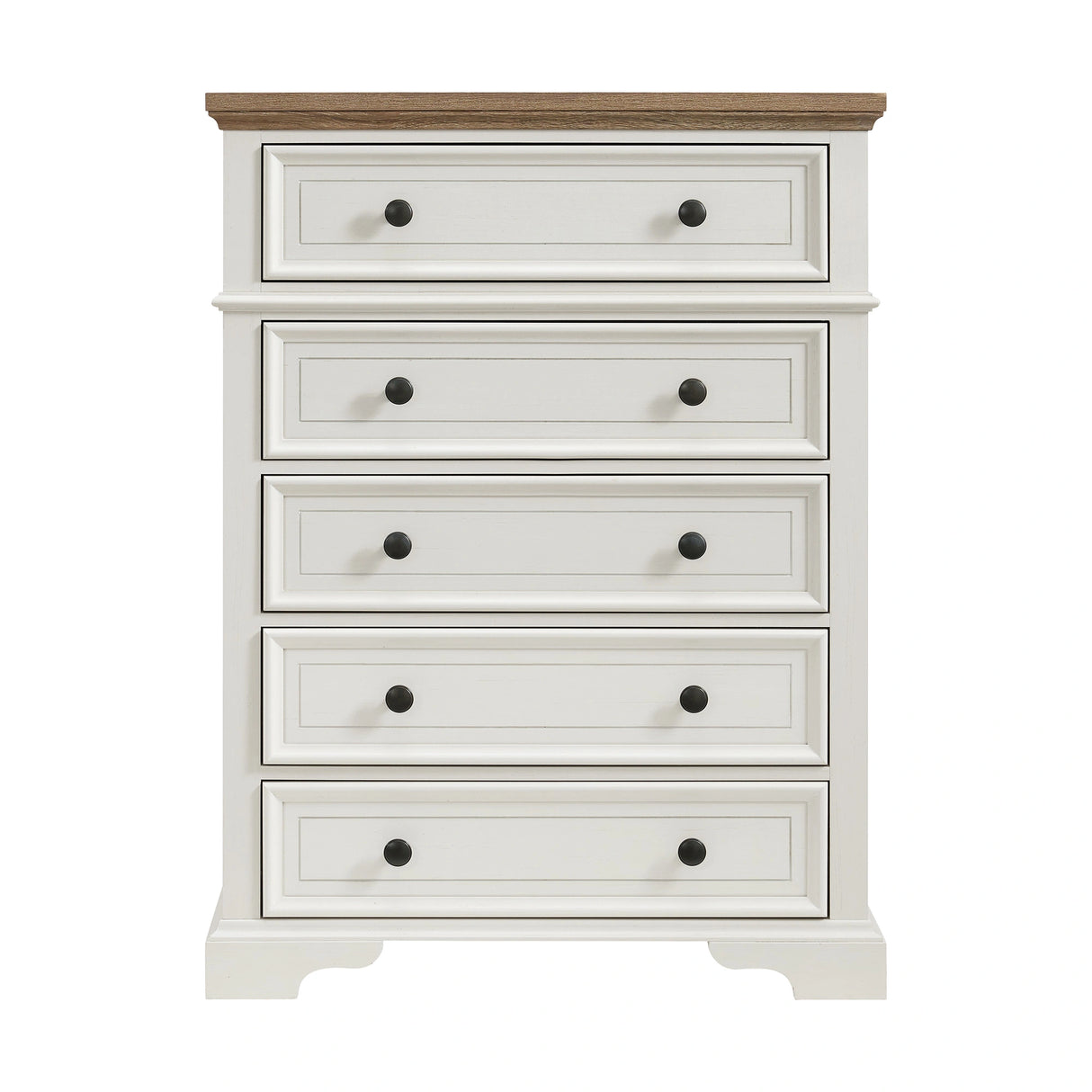 Eastwood Youth 5-Drawer Chest in Brown and Off-White