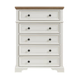 Eastwood Youth 5-Drawer Chest in Brown and Off-White