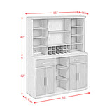 Jemma Buffet and Hutch with Light in Grey and Dark Espresso