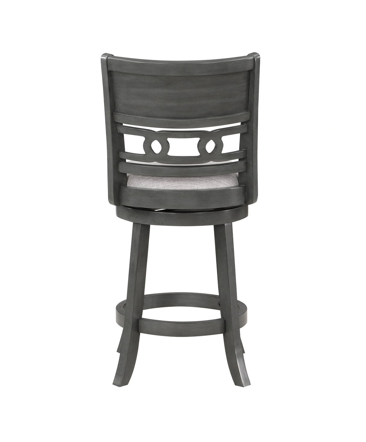 Gia 24" Swivel Counter Stool-Gray W/Gray Fabric Seat