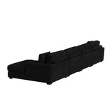 Arizona 4PC Sectional Set with RHF Chaise in Steno Black