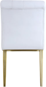 Curve White Faux Leather Dining Chair