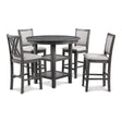 Amy 5 Pc 42" Round Counter Dining Set-Gray