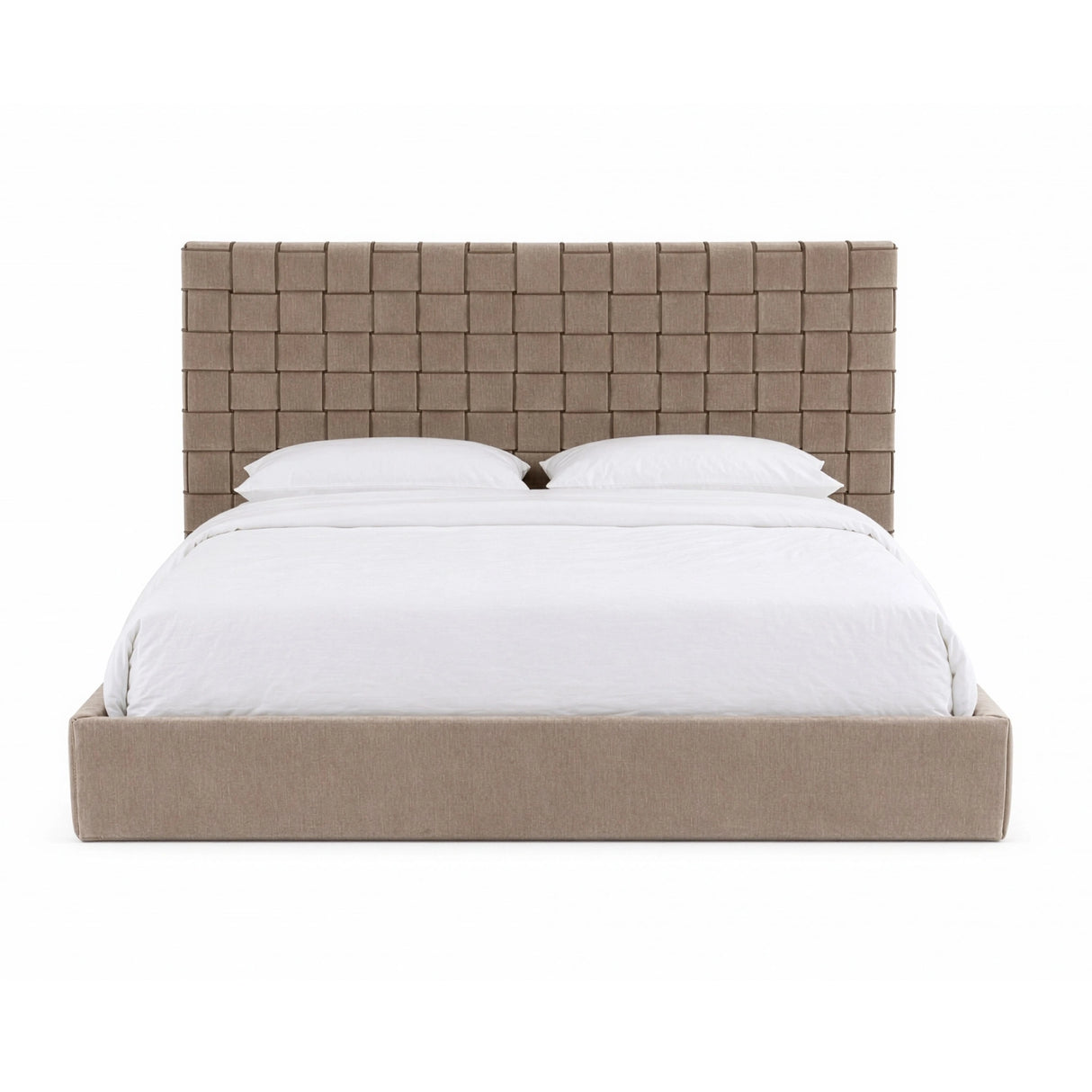 Rousey - Modern Taupe Fabric Bed