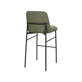 Erik Bar Chair W/ Black Metal Frame- Green (2 Per Carton)