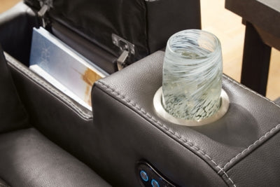 Fyne-Dyme Power Reclining Loveseat with Console - galleria furniture outlet