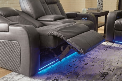 Fyne-Dyme Power Reclining Loveseat with Console - galleria furniture outlet