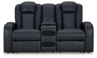 Fyne-Dyme Power Reclining Loveseat with Console - galleria furniture outlet