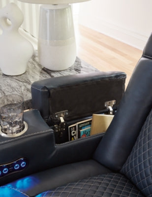 Fyne-Dyme Power Reclining Loveseat with Console - galleria furniture outlet