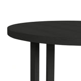 Ridgemont Standard Height Dining Set in Black with Grain-Table and Four Grey Fabric Chairs