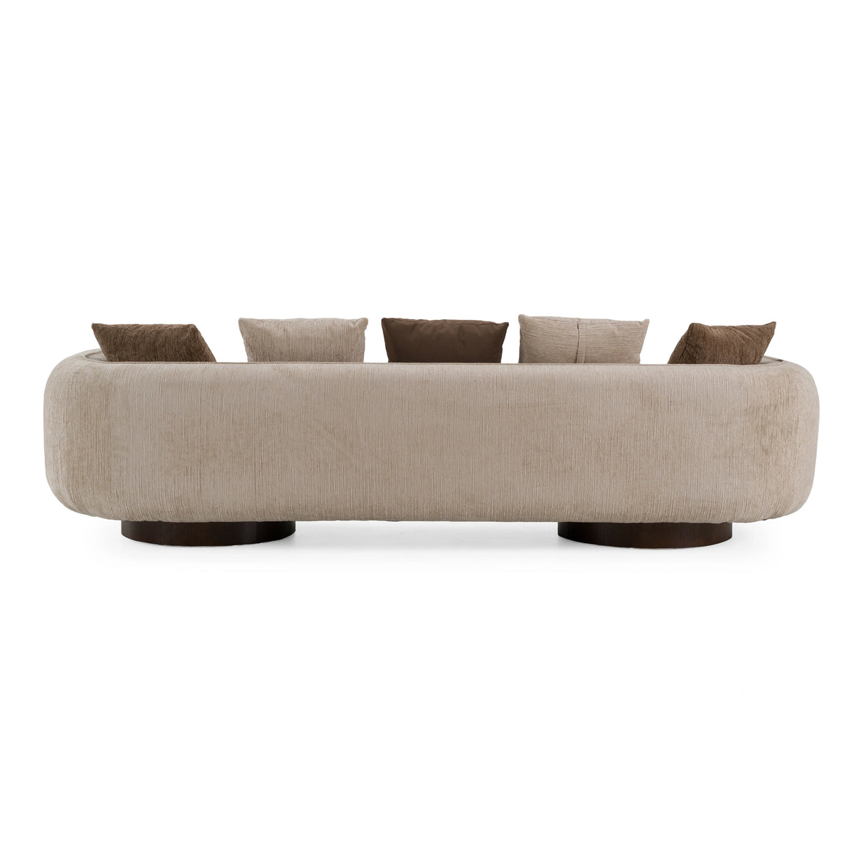Kiran - Modern Beige + Brown Fabric Sofa