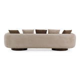 Kiran - Modern Beige + Brown Fabric Sofa