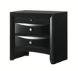 Crown Mark Furniture Fallon 3 Drawer Nightstand in Black image