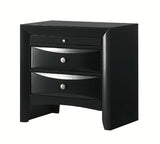 Crown Mark Furniture Fallon 3 Drawer Nightstand in Black image