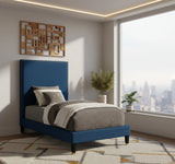 Harlie Navy Velvet Twin Bed