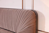 Duke Modern Grey Velvet & Black Gun Chrome Bed