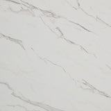 Marlene Dining Table with White Faux Marble Top in Black