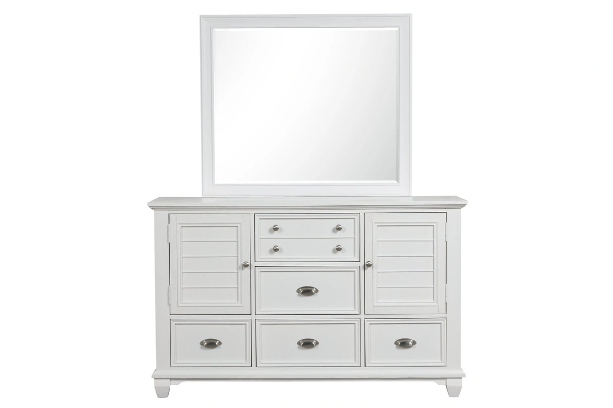 Jamestown Landscape Mirror- White