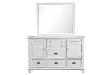 Jamestown Landscape Mirror- White