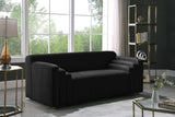 Naya Black Velvet Loveseat