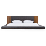 Jagger Modern Dark Grey & Walnut Bed