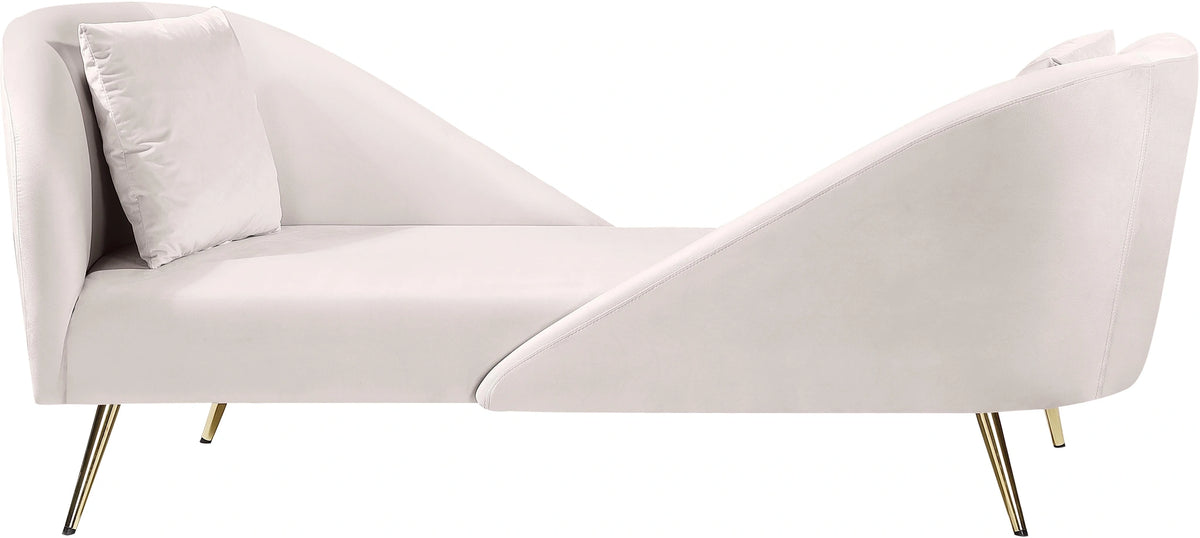 Nolan Cream Velvet Chaise