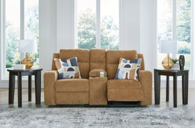 Kanlow Reclining Loveseat with Console - galleria furniture outlet