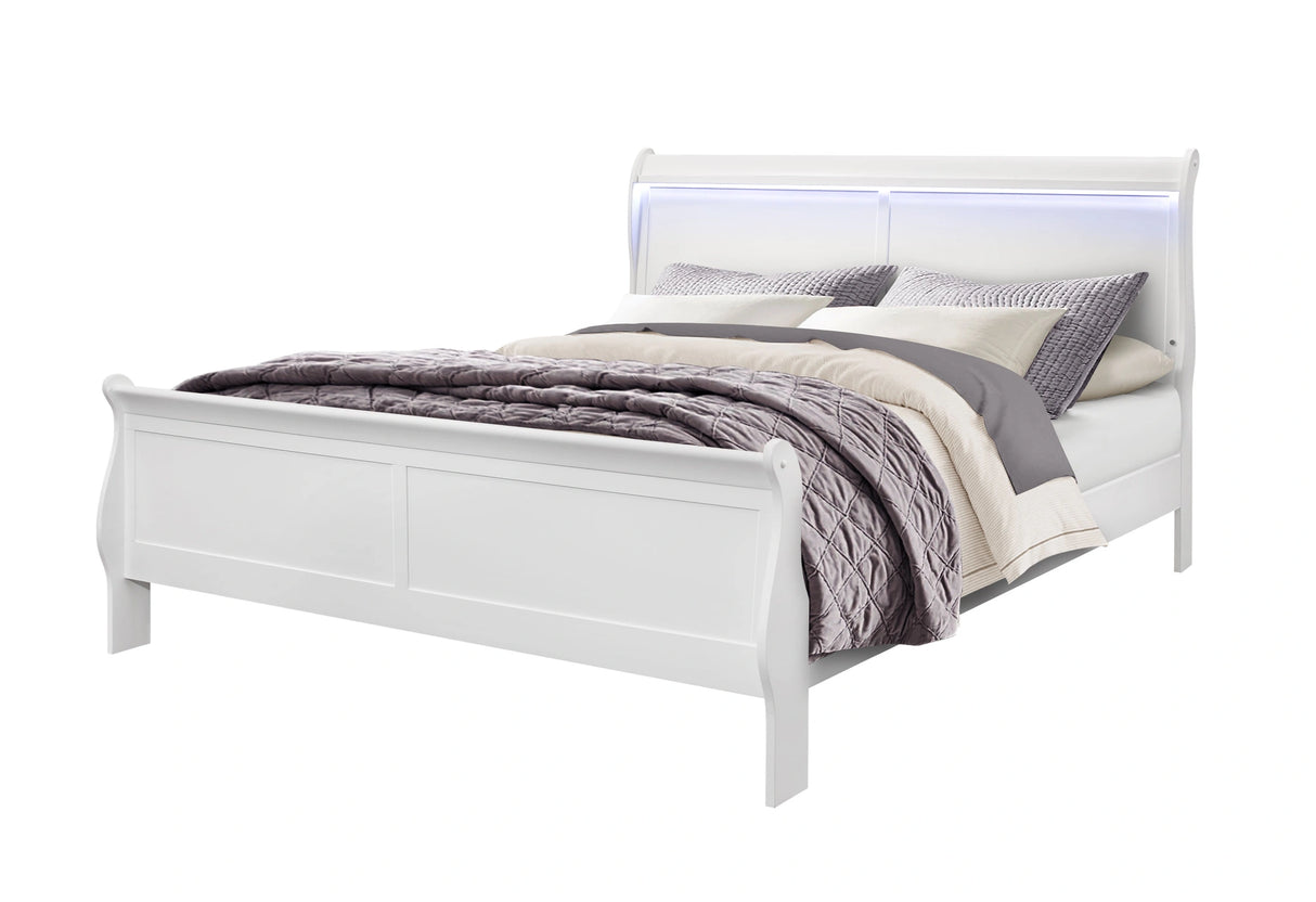 Charlie Bed with LED, Dresser, Mirror, Nightstand