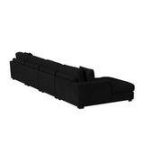 Arizona 4PC Sectional Set with LHF Chaise in Steno Black